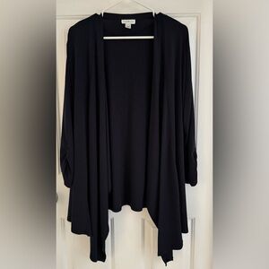 Jaclyn Smith Classic Navy Blue Women's Cardigan Waterfall Wrap